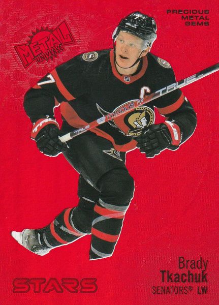 insert karta BRADY TKACHUK 22-23 Metal Universe Precious Metal Gems Stars Red /100